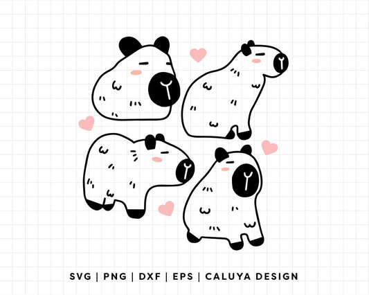 FREE Capybara SVG | Kawaii Capybara Outline SVG