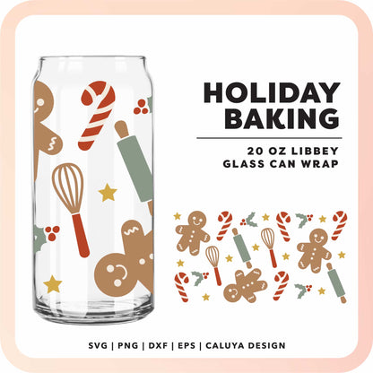 20oz Libbey Can Cup Wrap | Holiday Baking SVG