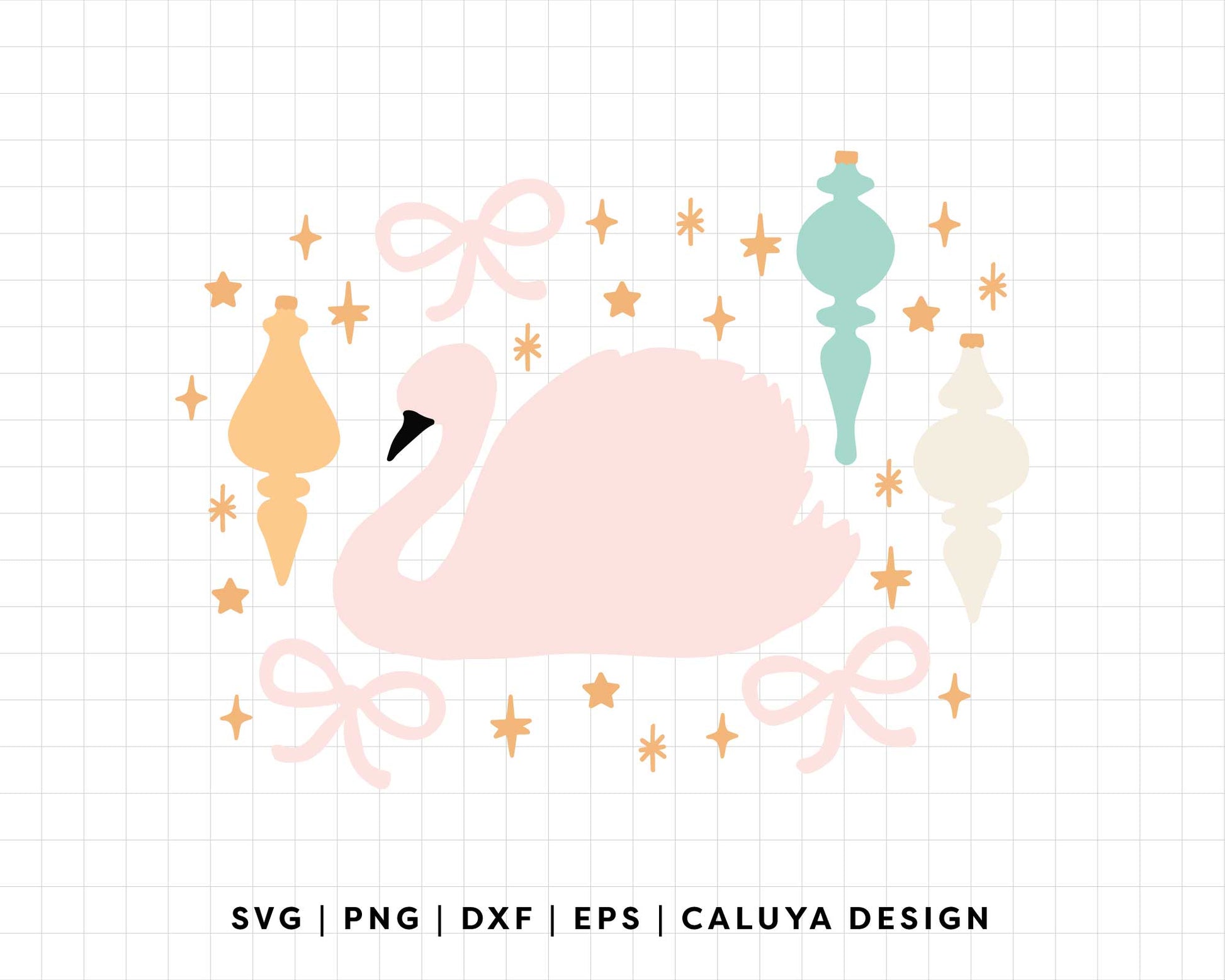 FREE Holiday Swan SVG | Pastel Christmas SVG