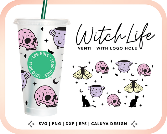 With Logo Venti Cup Wrap SVG | Mystic Halloween Cut File for Cricut, Cameo Silhouette | Free SVG Cut File