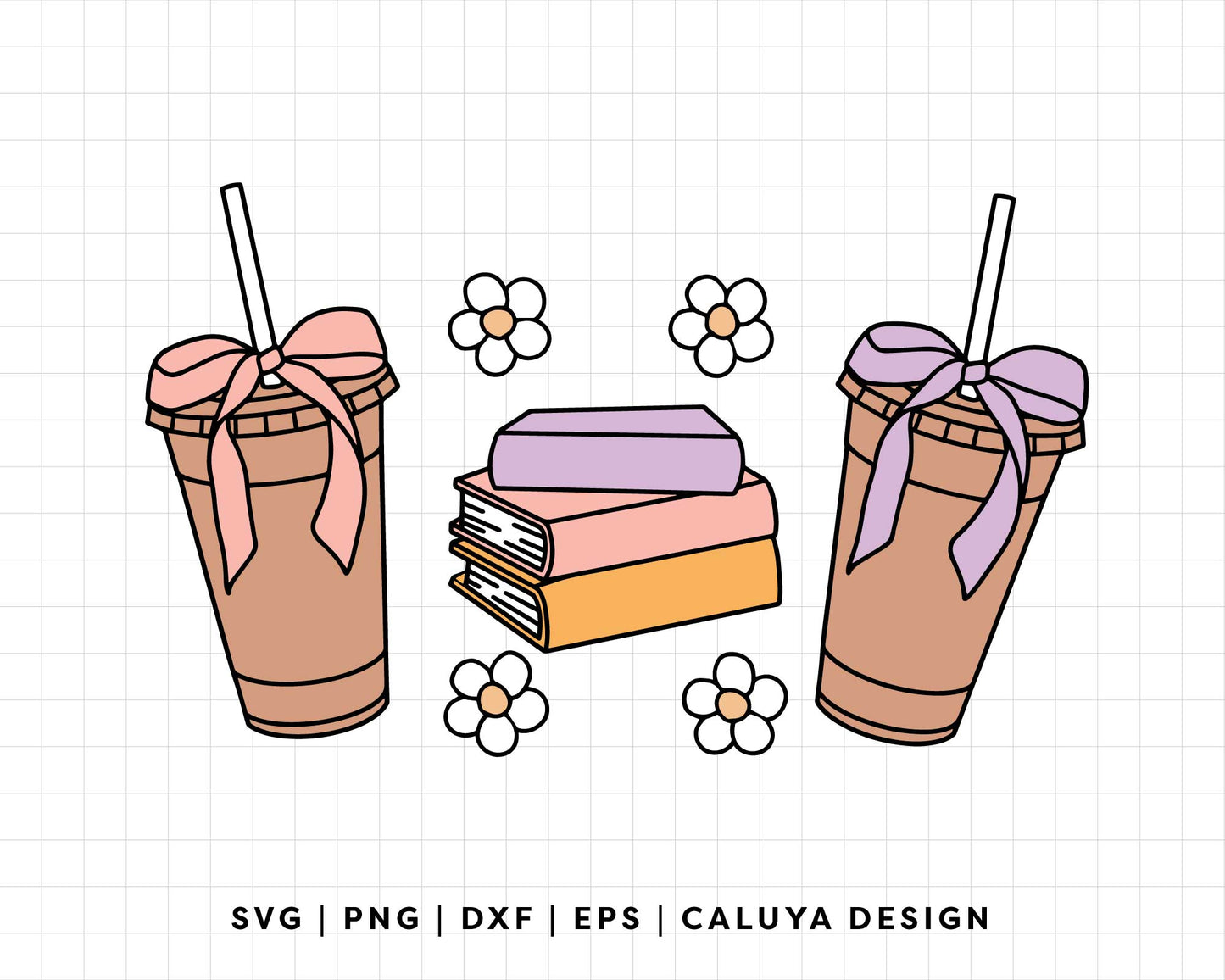 FREE Iced Coffee Love SVG | Clipart Set SVG