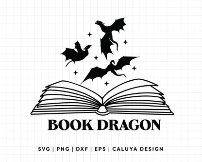 FREE Book Dragon SVG | Fantasy Book SVG