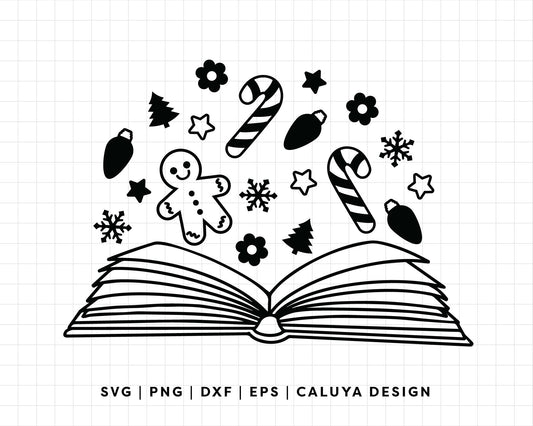 FREE Christmas Book SVG | Book Lovers SVG