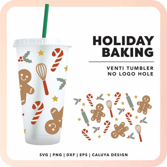 No Logo Venti Cup Wrap SVG | Holiday Baking SVG