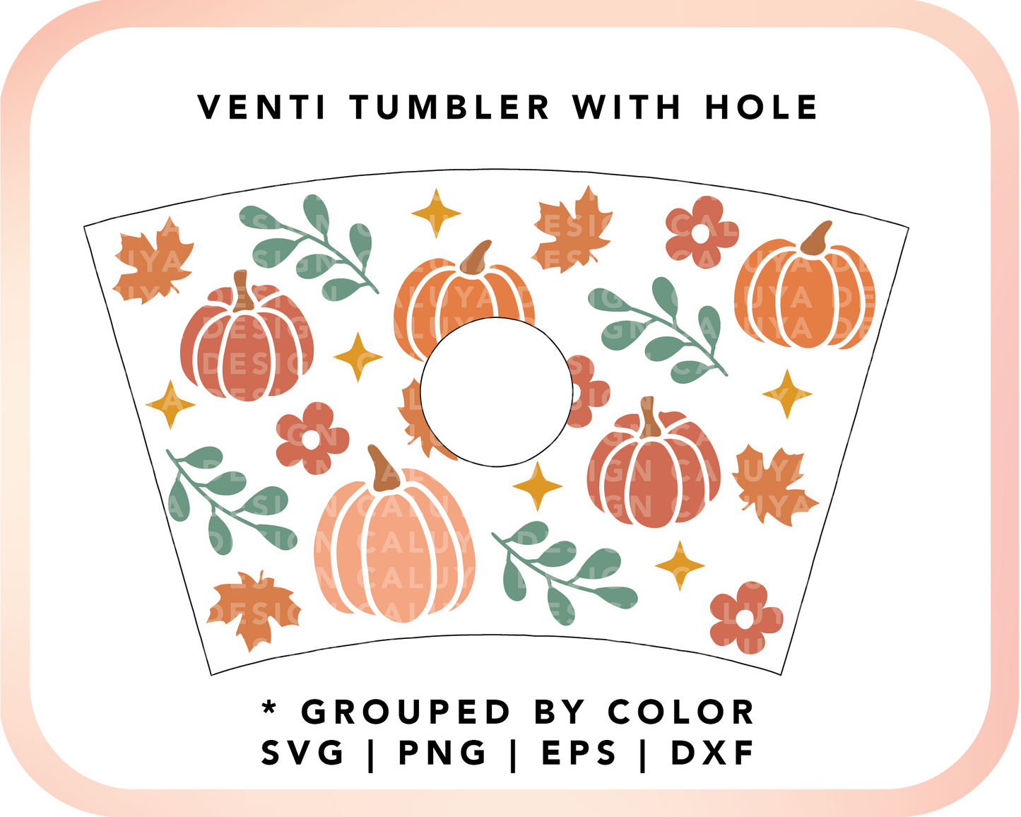 With Logo Venti Cup Wrap SVG | Cute Pumpkin Wraps