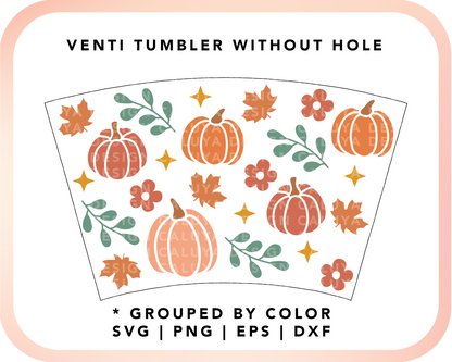 No Logo Venti Cup Wrap SVG | Cute Pumpkin Wraps