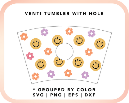 With Logo Venti Cup Wrap SVG | Smiles and flowers