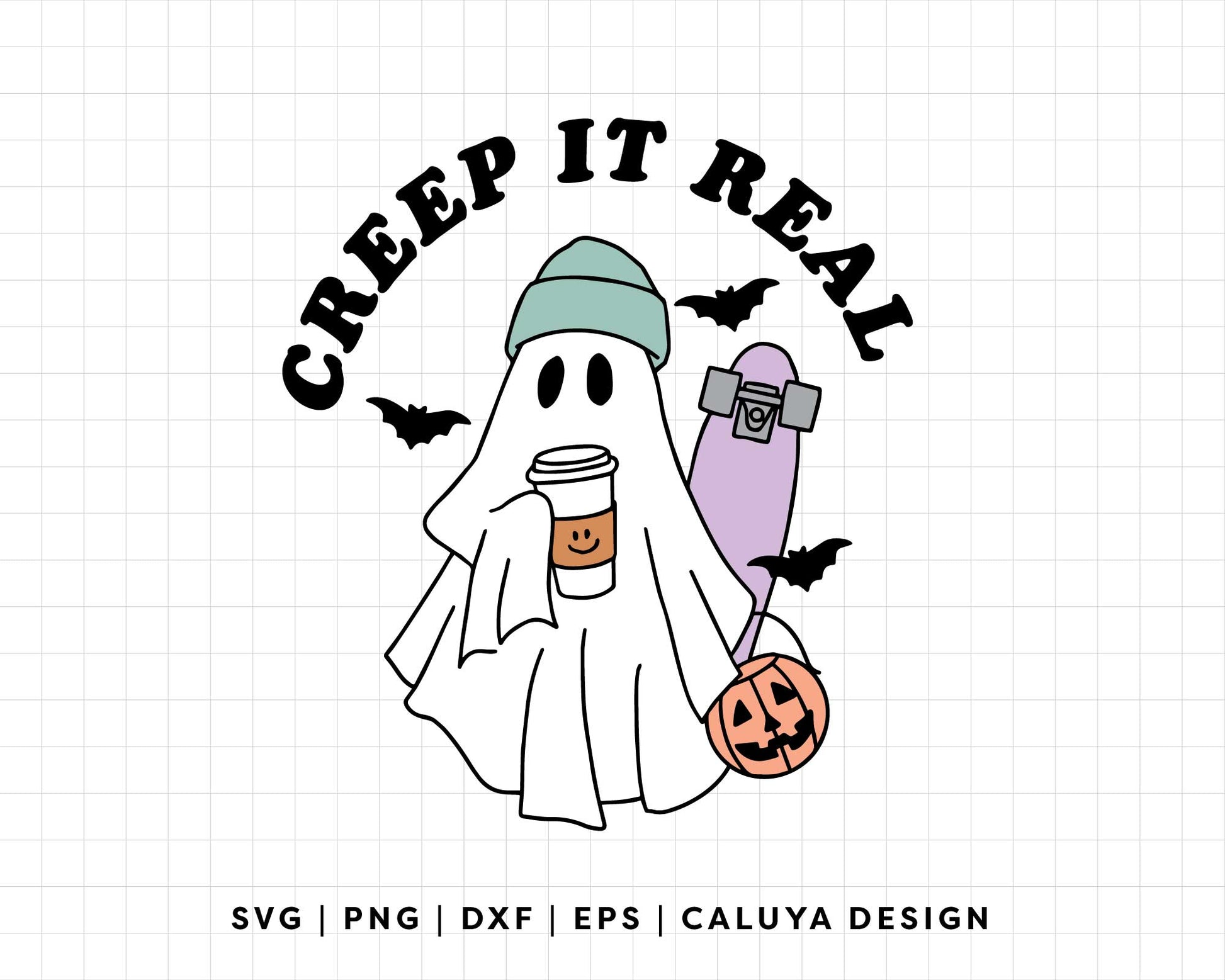 FREE Skate Ghost SVG | Creep It Real SVG