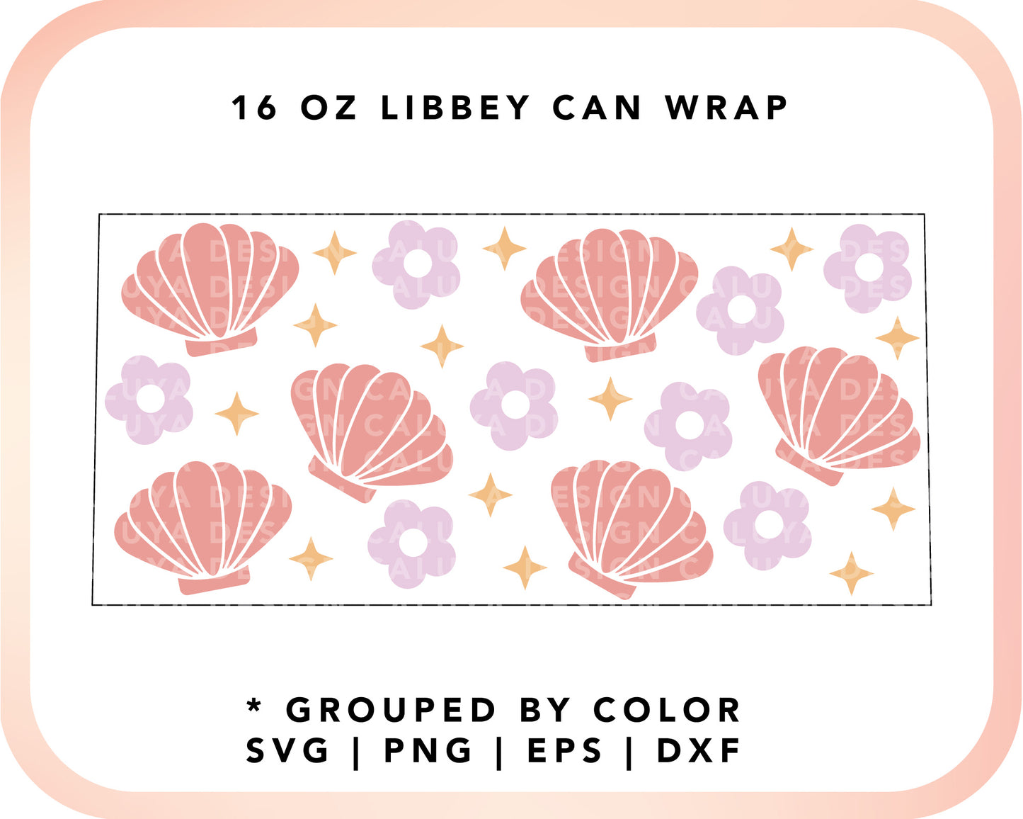 16oz Libbey Can Cup Wrap | Pastel Seashell
