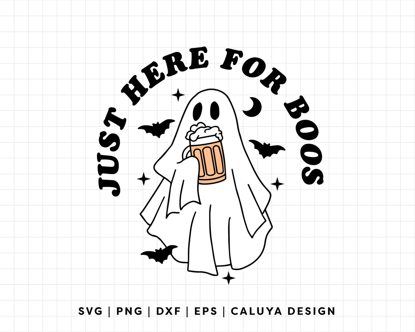 FREE Beer Ghost SVG | Just Here For Boos SVG