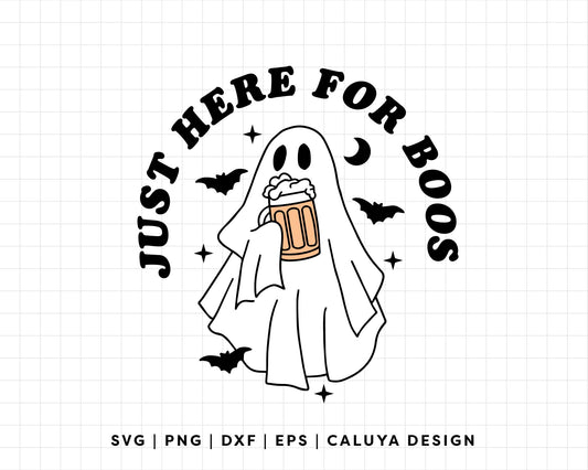 FREE Beer Ghost SVG | Just Here For Boos SVG