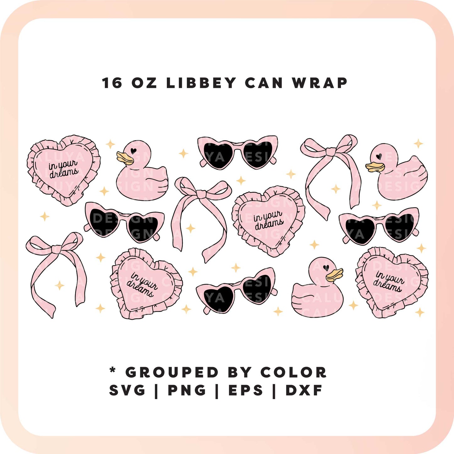 [ Digital File ] 16oz Libbey Can Wrap SVG | Girly Stuff