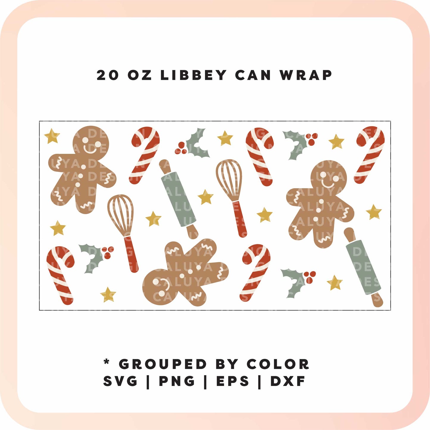 20oz Libbey Can Cup Wrap | Holiday Baking SVG