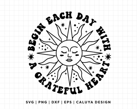 FREE Celestial Sun SVG | Inspirational Quote Outline SVG