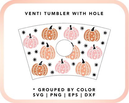 With Logo Venti Cup Wrap SVG | Sparkle Pumpkin