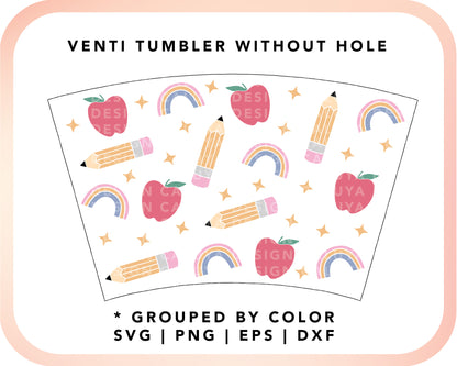 No Logo Venti Cup Wrap SVG | Cute School