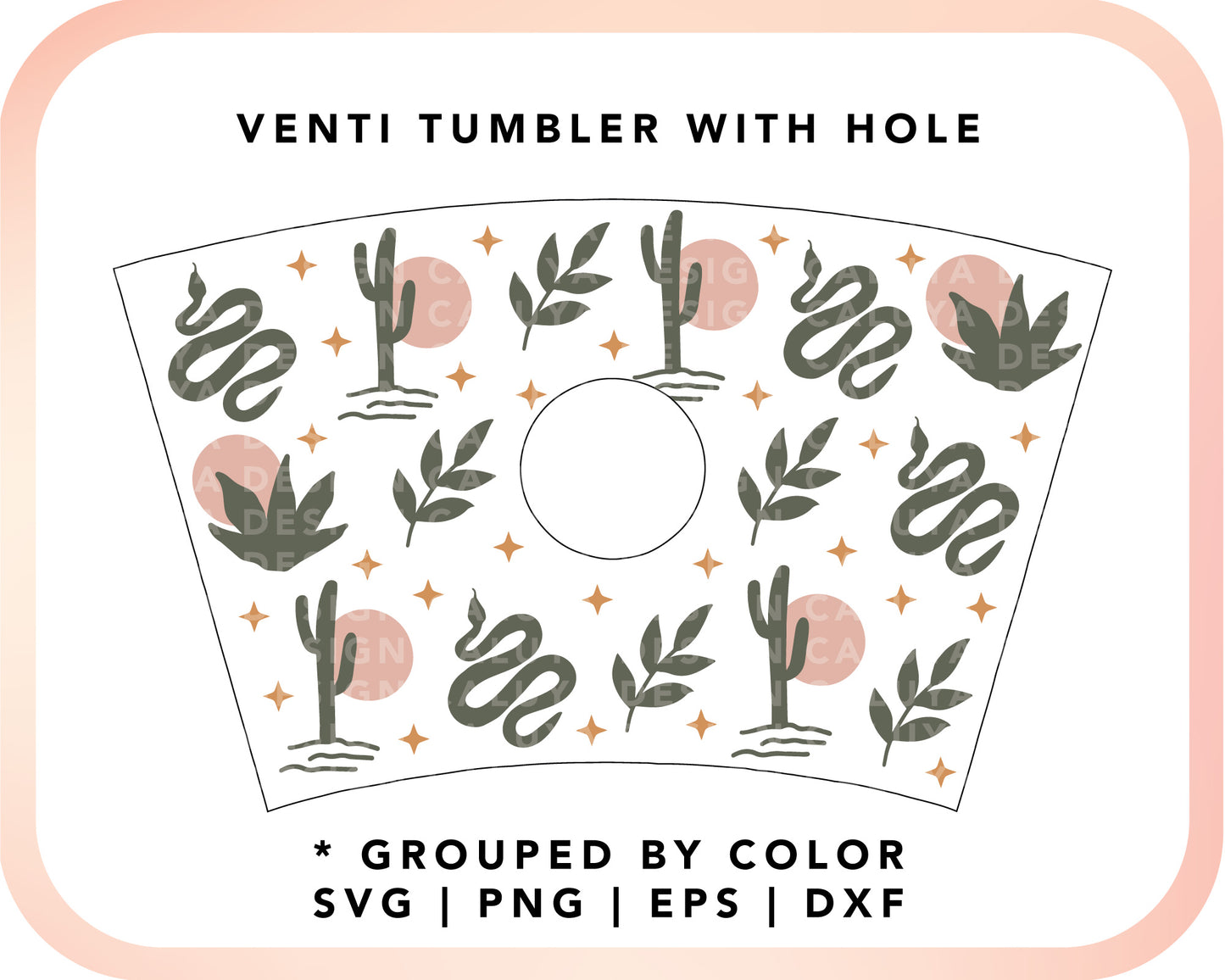 With Logo Venti Cup Wrap SVG | Boho Dessert