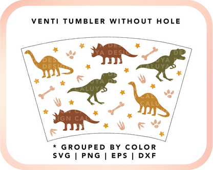 No Logo Venti Cup Wrap SVG | Dinosaur Wraps