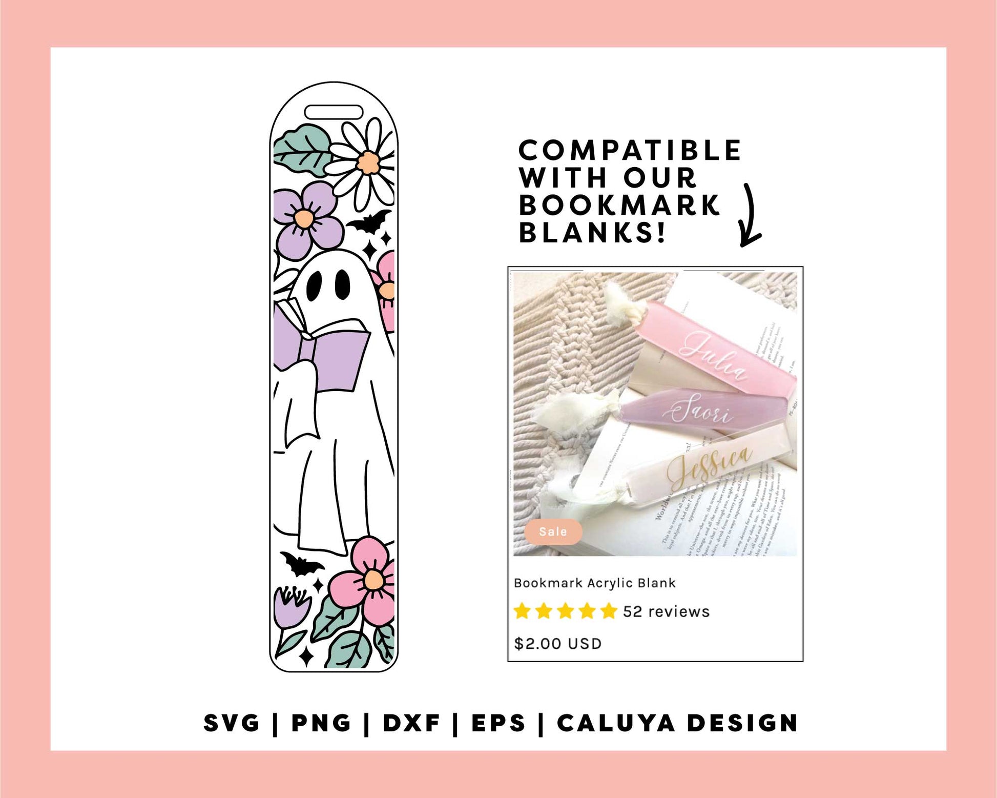 Bookmark Template SVG | Bookish Ghost SVG