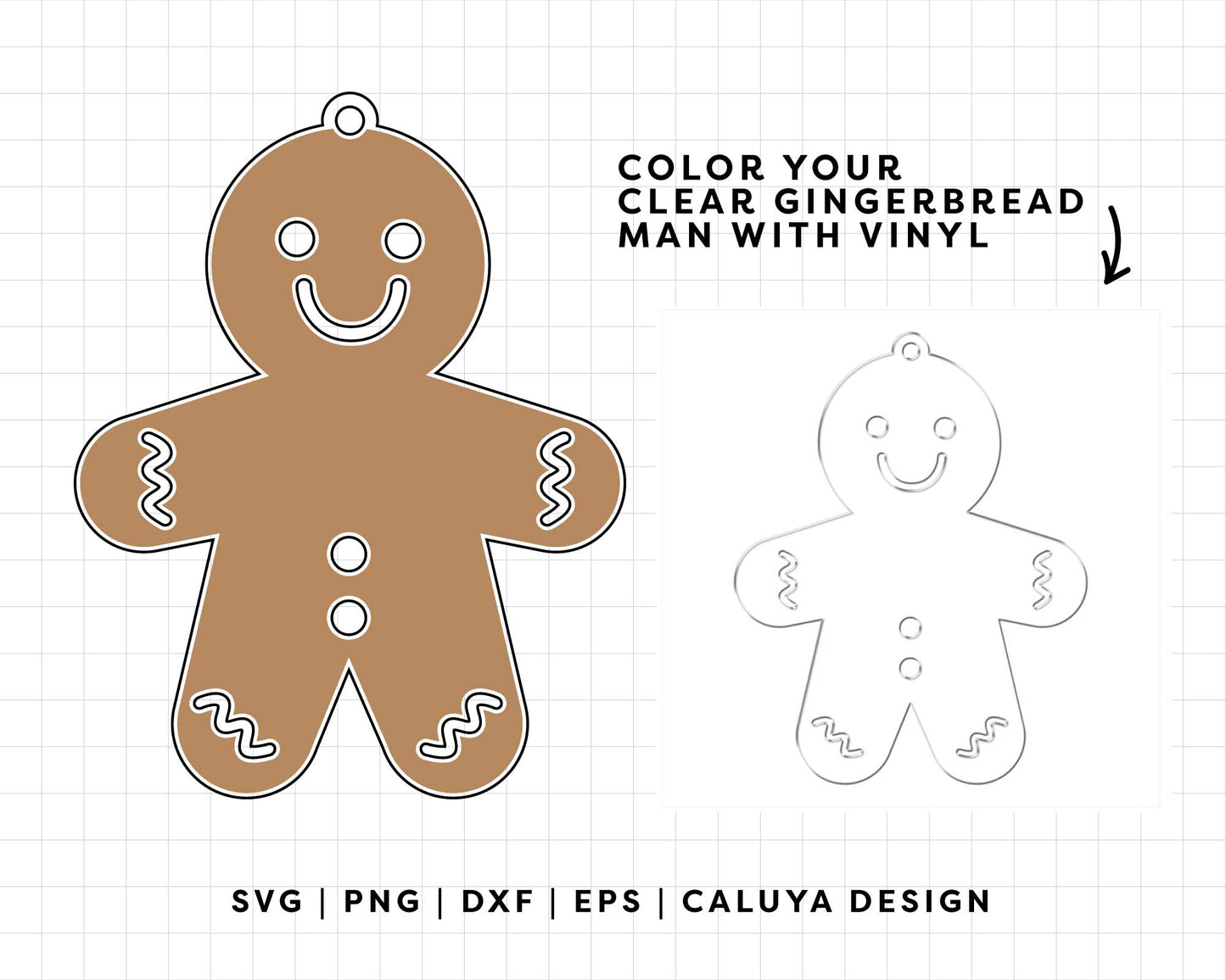 New Gingerbread Man Template SVG