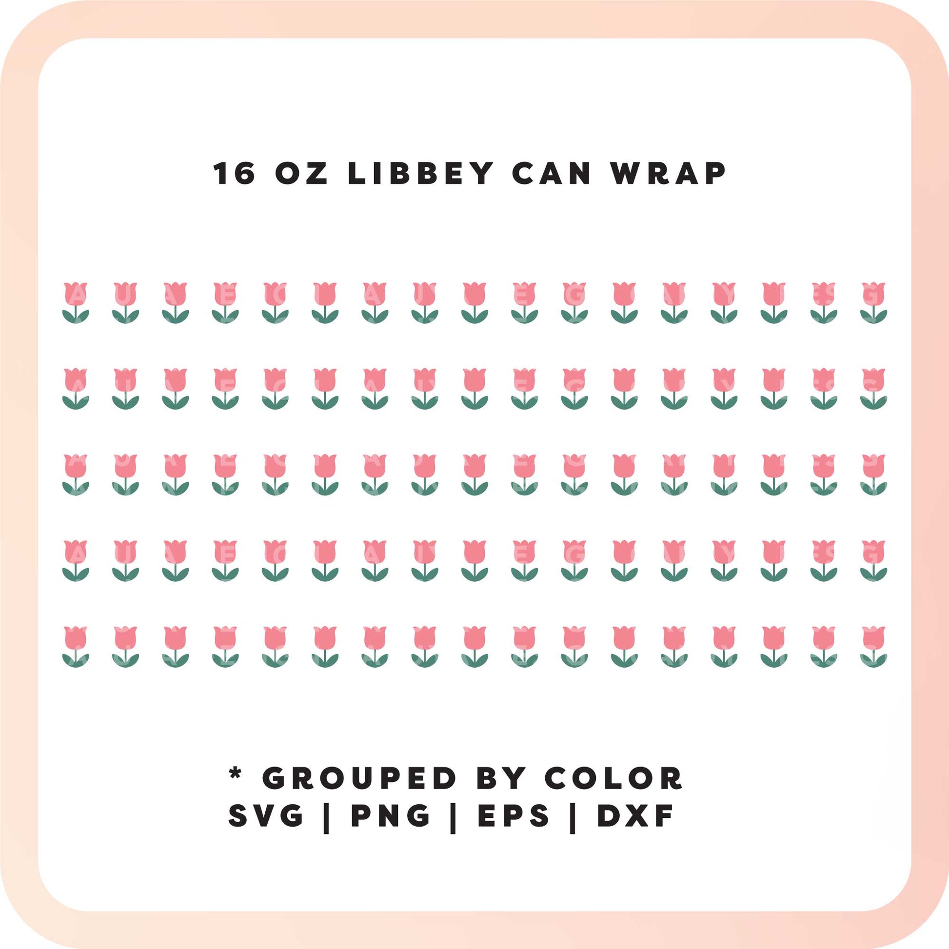 16oz Libbey Can Wrap SVG | Tiny Tulips