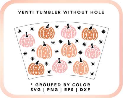 No Logo Venti Cup Wrap SVG | Sparkle Pumpkin