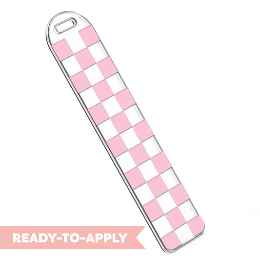 Bookmark UV DTF Decal | Checkered Pink