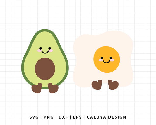 FREE Kawaii Avocado SVG | Kawaii Egg SVG