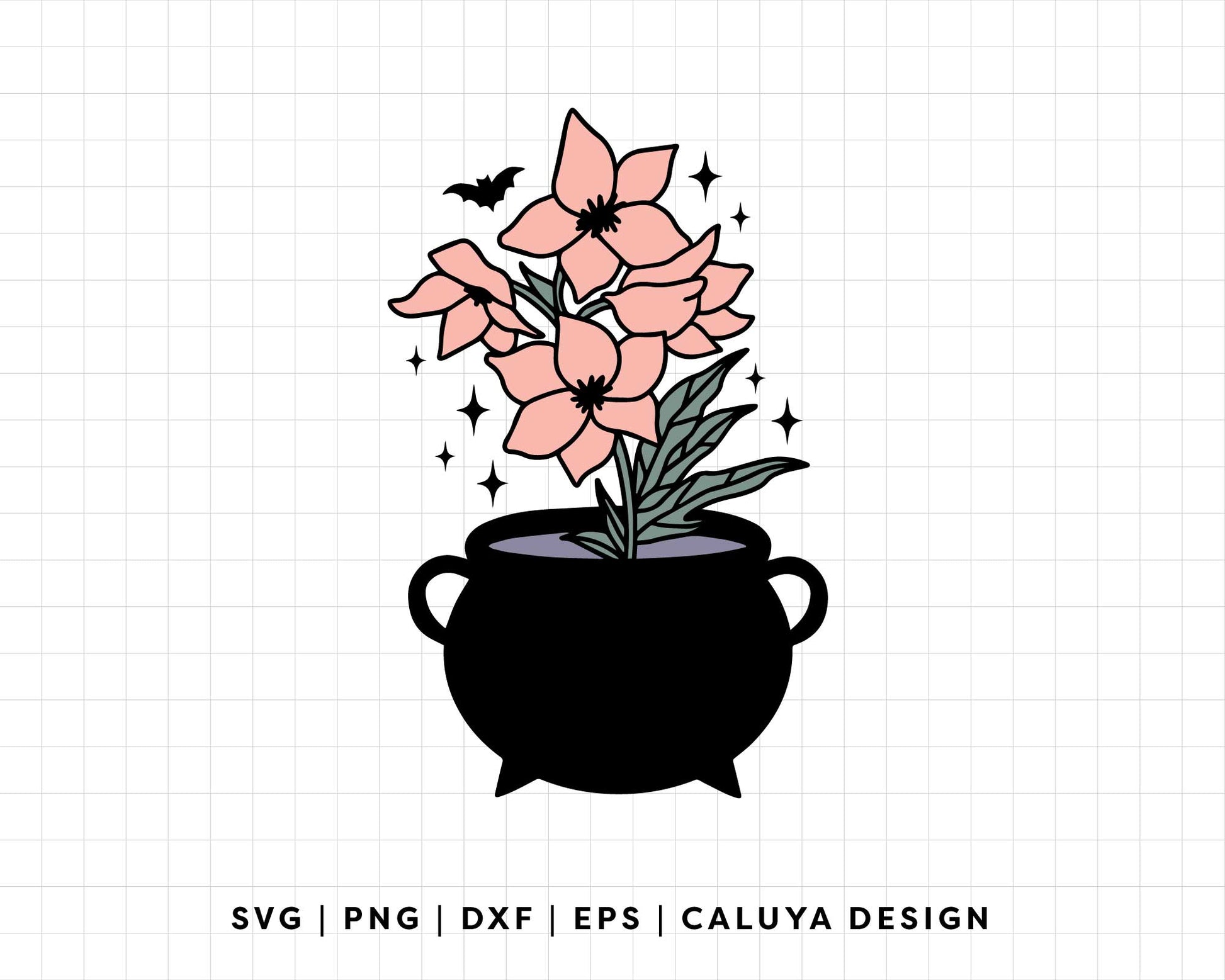 FREE Floral Cauldron SVG | Witchy Vibes SVG