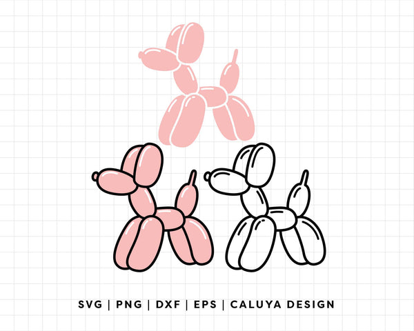 FREE Dog Balloon SVG | Trendy Retro SVG – Caluya Design