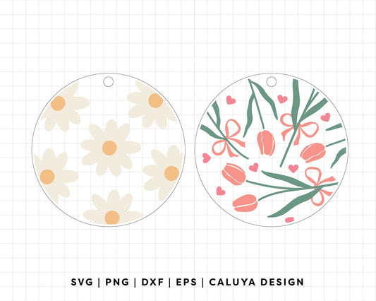 FREE Circle SVG | Spring Flower SVG for Circle Acrylic
