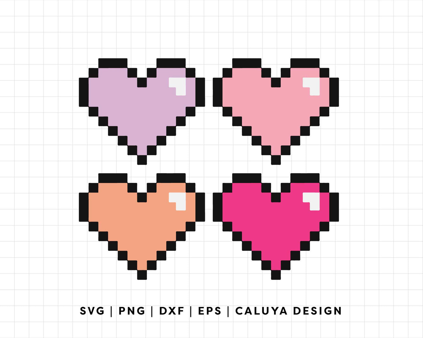 FREE Pixelated Heart SVG | Valentine Heart SVG