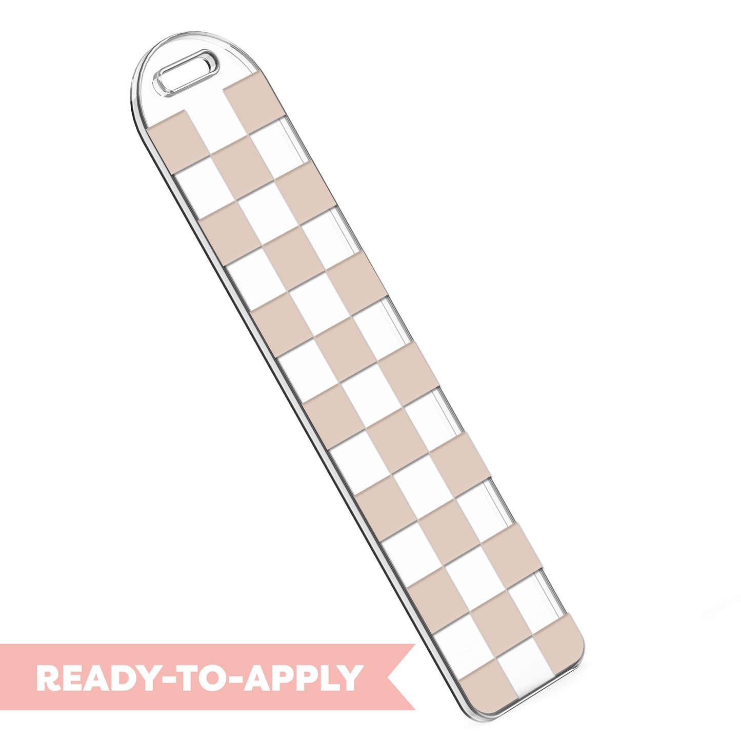 [ Double-Sided ] Bookmark UV DTF Decal | Checkered Beige