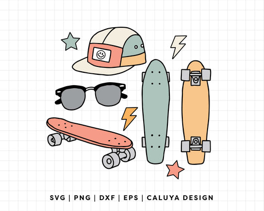 FREE Skateboard SVG | Trendy Sports SVG