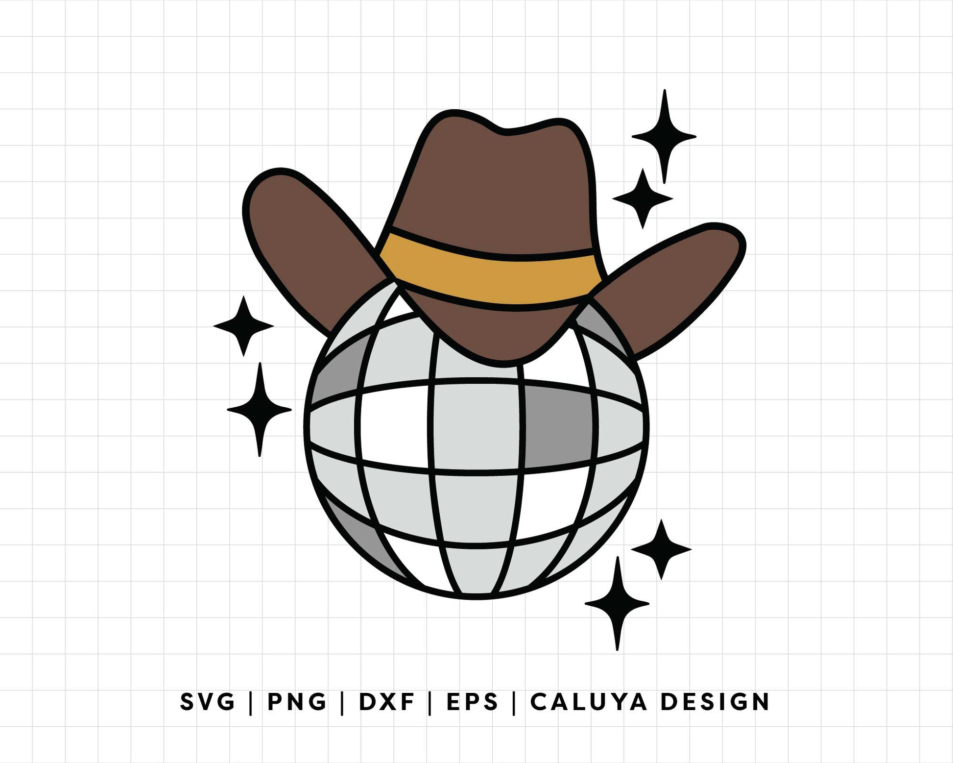 FREE Western Mirror Ball SVG | Cowboy Disco Ball SVG