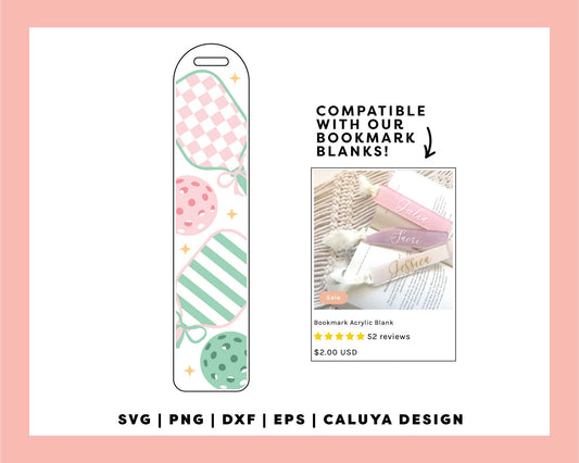 [ Digital File ] Bookmark Template SVG | Pickleball Paddle SVG