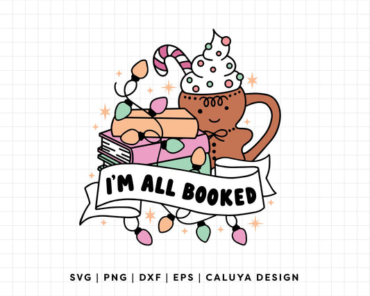 FREE All Booked Holiday Ver | Book Lovers SVG