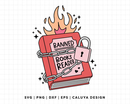 FREE Banned Books Reader SVG | Book Lover SVG