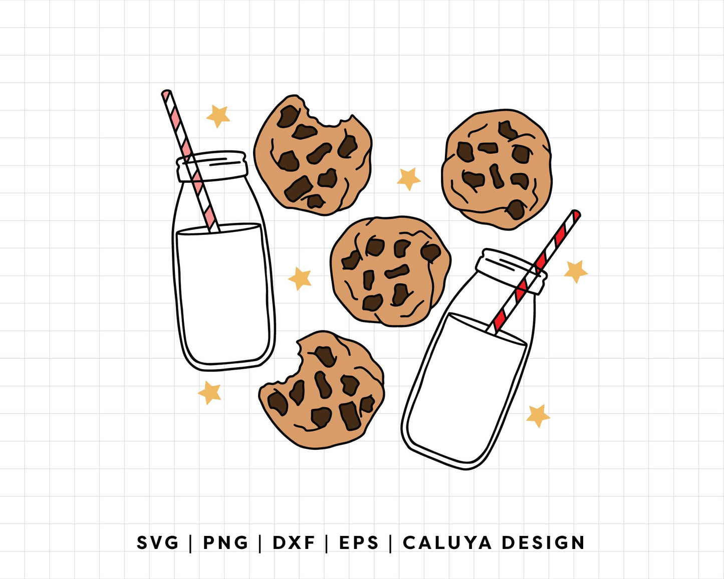 FREE Milk And Cookie SVG | Trendy Retro SVG