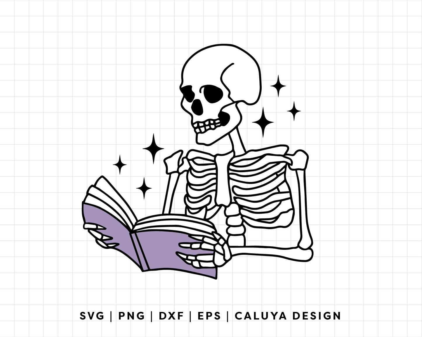 FREE Skeleton With Book SVG | Halloween Book SVG