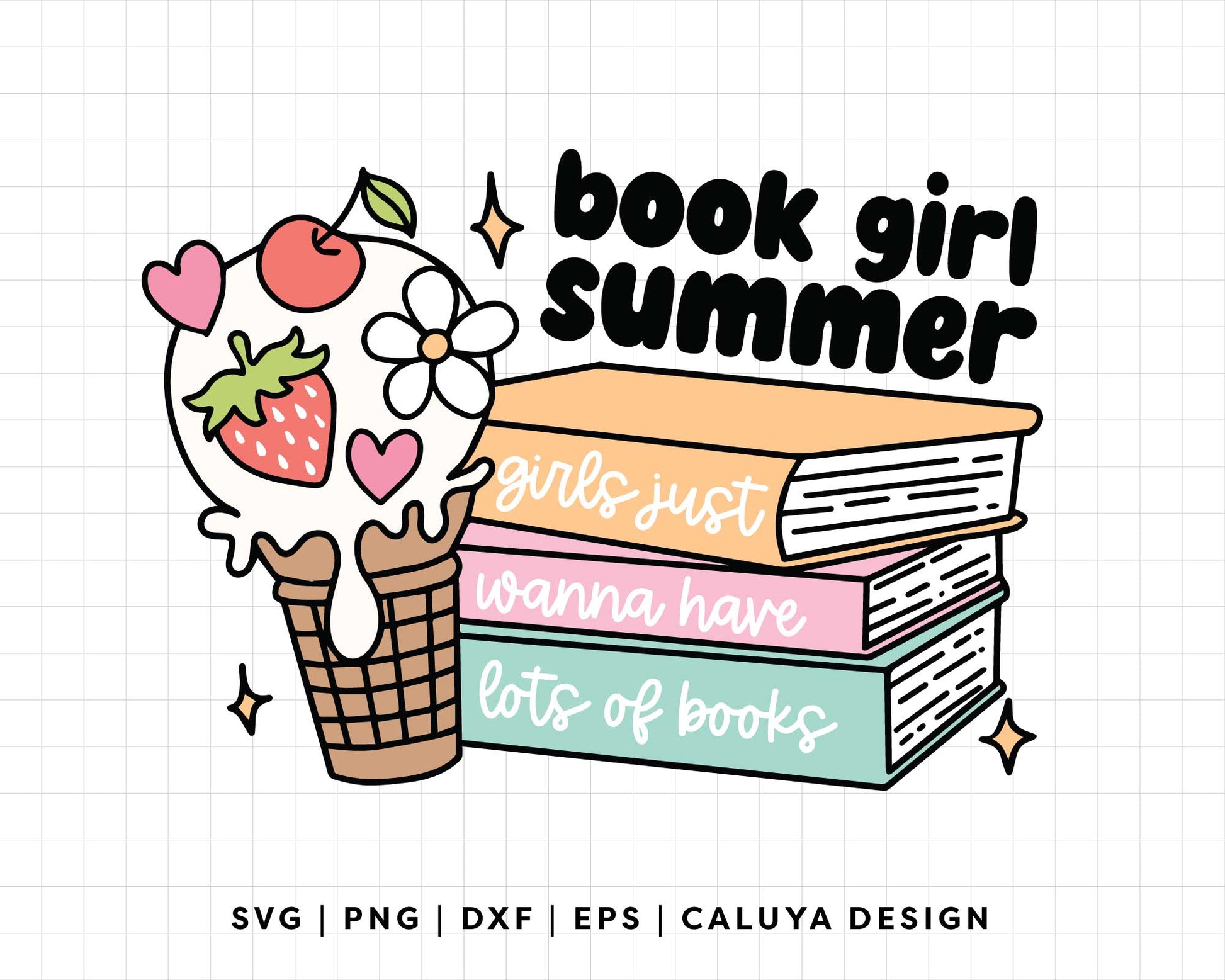 FREE Book Girl Summer SVG | Book Lover SVG