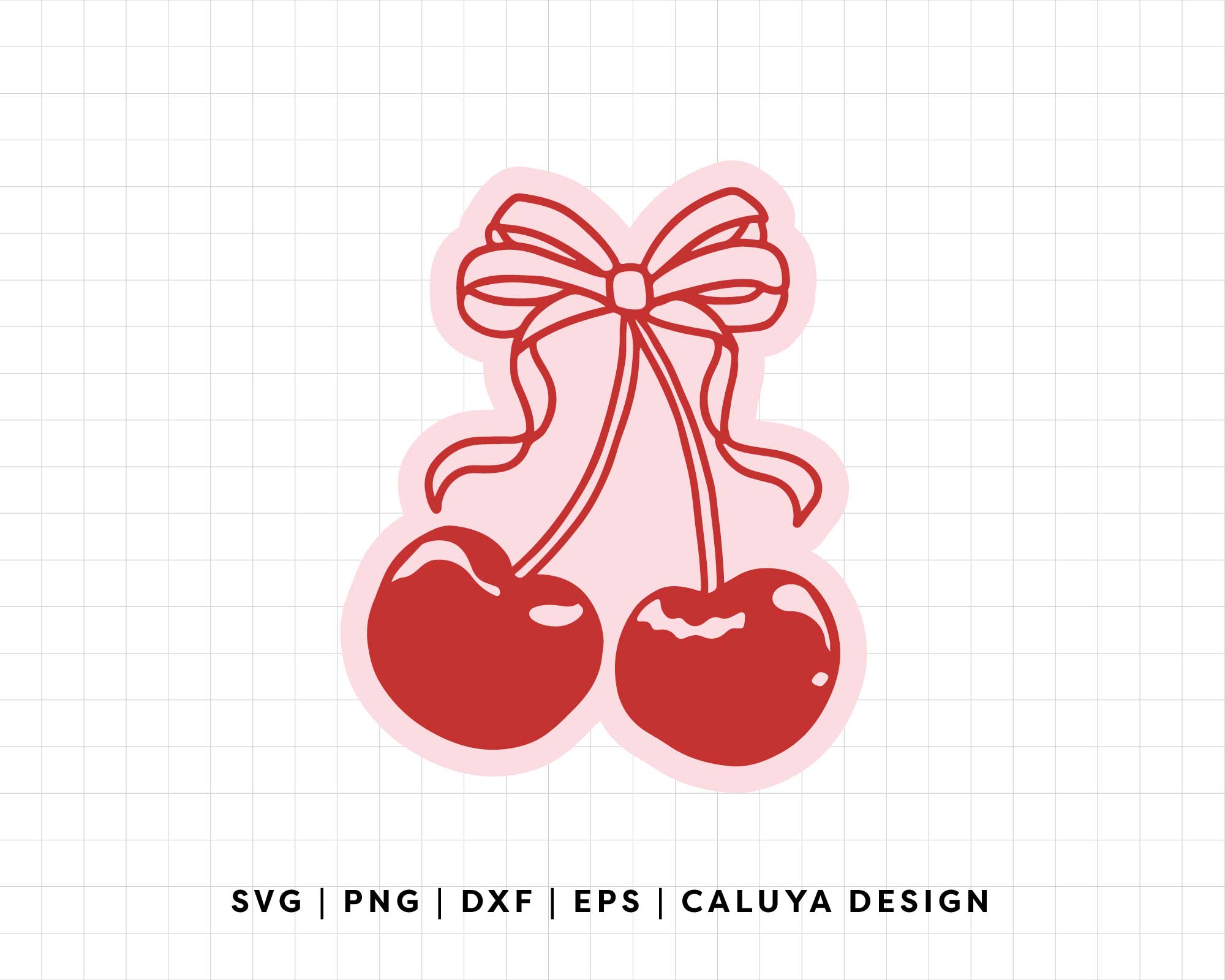 FREE Coquette Cherry SVG | Cherry with Bow SVG – Caluya Design