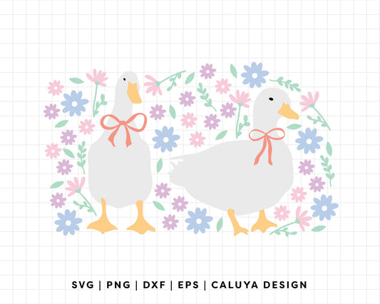 FREE Duck and Flower SVG | Spring Flower SVG