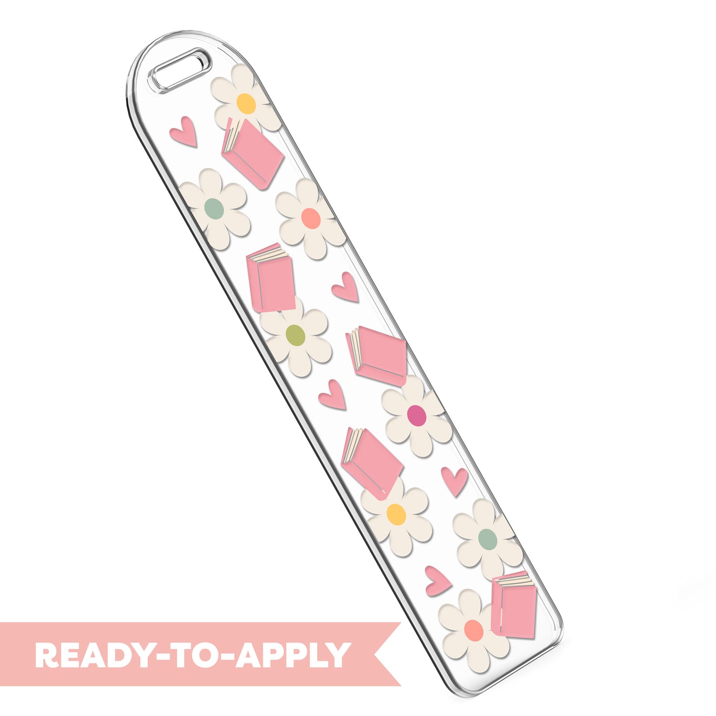 [ Double Sided ] Bookmark UV DTF Decal | Happy Floral Book