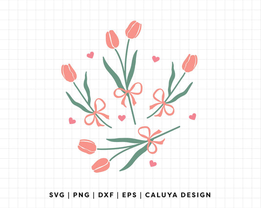FREE Tulip with Bow SVG | Spring Tulip SVG