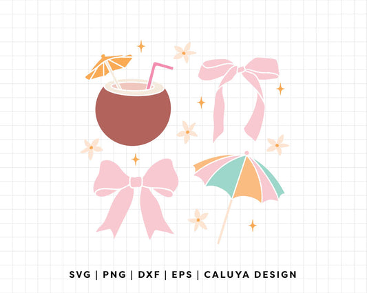 FREE Tropical Summer SVG | Bow Summer SVG Solid Ver