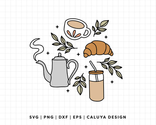 FREE Coffee Time SVG | Croissant SVG