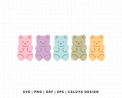 FREE Gummy Bear SVG | Colorful Gummy Bears SVG