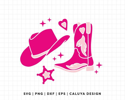 FREE Pink Cowgirl Boots SVG | Cowgirl SVG