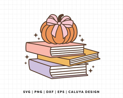 FREE Book & Pumpkin SVG | Pumpkin & Bow SVG